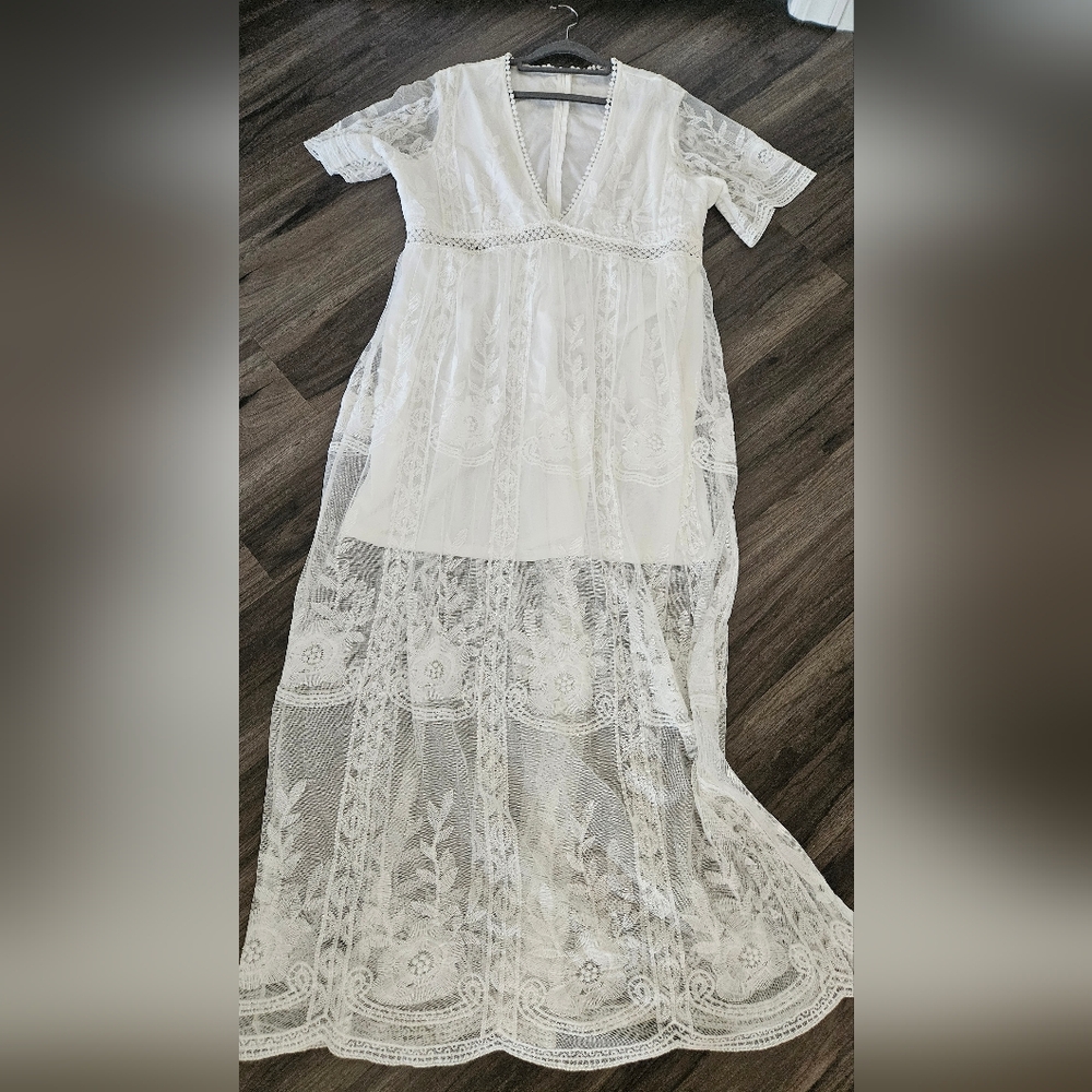 New Lace Maxi Casual wedding or Bridal Shower Dress